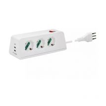 Vimar - tischsteckdosenleiste 3 universalsteckdosen + 3 usb +s11+cbe weiß - 00608.cc.b