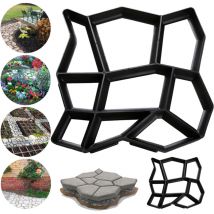 Vingo - 1 pieza diy pavimentación molde molde de hormigón negro 43x43x4cm encofrado molde de plástico irregular pavimentación de hormigón molde de