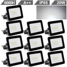Vingo - 10X 20W Kaltweiss led Baustrahler Arbeitsleuchte Arbeitsscheinwerfer Bauscheinwerfer Fluter IP65