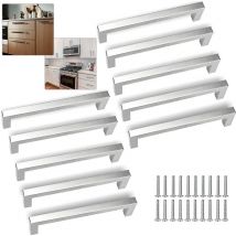 10x Poignée de meuble en acier inoxydable Poignée de barre de salle de bain moderne Poignée de cuisine Armoire 138x128x35MM - Vingo