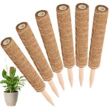 6 pièces Tuteur Plante Tuteur Coco 40cm Plante Poteau Bâton De Coco,Totem Poteau Totem en Fibre de Coco pour Plantes Grimpantes et Plantes