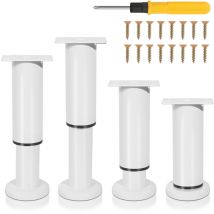Vingo - swanew 8pcs Furniture Feet Pies Ajustables Metal 18-30cm Pies Ajustables Blanco