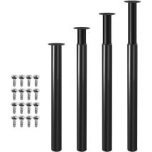 SWANEW 8pcs Pies para Muebles Pies de Metal Ajustable 700-1100mm Altura Ajustable Negro