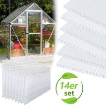 VINGO 14 Plaque polycarbonate creux 4 mm, Plaques alvéolaires en polycarbonate 10,25 m², Plaques à double paroi polycarbonate alvéolaire résistant