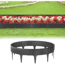 35m Bordo prato Rattan Aspetto Bordatura del prato Bordatura del prato Plastica Bordatura del sentiero Antracite - Vingo
