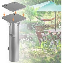 Vingo - 16cm Pied de parasol Base Silver Garden Umbrella Universal Base Plate Parasol
