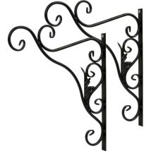Vingo - 2 Stücke Haken Blumenampel Wandhaken Wandhalterung Gußeisen für Pflanzen Windspiele mit Schrauben Vogelfutterhäuschen Ca. 30 cm