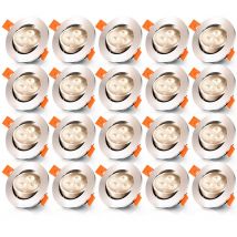 Vingo - 20er led Einbaustrahler Deckeneinbauleuchte Set Einbauleuchte Deckenleuchte Einbauspot Deckenspot IP20 245LM Strahler Warmweiß 3W