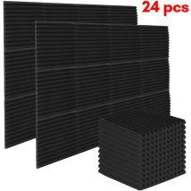 Vingo - 24 Stück Akustikschaumstoff Akustikschaum Matten 30 x 30 x 2.5cm Schalldämmmatten zur effektiven Akustik Schaumstoff Fliesen Schallschutzmatte