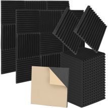 24x Panneaux Acoustiques En Mousse Acoustique Cales D'Insonorisation De Studio Panneaux Haute Densite Resistants Au Feu 30x30x2,5 cm - Vingo