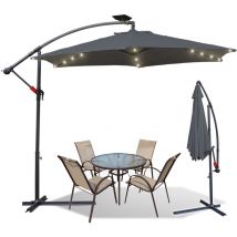 Einfeben Parasol 300cm- parasol jardin, parasol deporté, parasol de balcon avec éclairage led