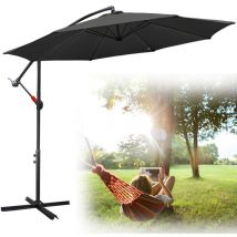 Parasol 350 cm Parasol de plage Parasol de marché Parasol de jardin Parasol de terrasse Rond UV30+, Gris