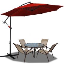 Parasol 300 cm Parasol de plage Parasol de marché Parasol de jardin Parasol de terrasse Rond UV30+, Rouge