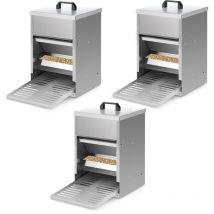 Vingo - swanew 3x Comedero para pollos de acero galvanizado - Comedero automático de 5KG con pedal y protección impermeable para pollos y otras aves