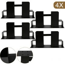EINFEBEN 4x Aide à l'empilage du bois acier enduit, noir, abri en bois bricolage pour bois équarri, stockage du bois 4 pièces