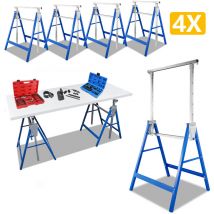 Vingo - 4x Geruestbock Stuetzbock Klappbock Boecke Geruestboecke Werkzeugbank 7-fach Hoehenverstellbar mit Abrutschsicherung 200kg Tragkraft