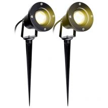 2X Spot de jardin led spot extérieur led blanc chaud IP65 lumière de jardin 4W GU10 pré pour extérieur pré de jardin - Vingo