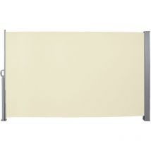 Seitenmarkise Markisen Ausziehbar 160x300cm Sichtschutz Windschutz Sonnenschutz Seitenrollo Alu Beige - Tolletour