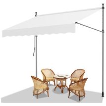 Auvent manuel Auvent rétractable sans perçage 250x120cm Crème - Vingo