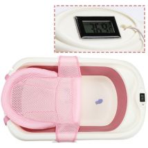 Swanew Baby Badewanne Reisebadewanne Babywanne Ergonomische Faltbare mit Thermometer