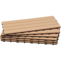 Vingo - swanew Baldosas para terraza de 1 m², baldosas de wpc de 60x30 cm, 6 piezas de baldosas clic, baldosas para balcones, baldosas de madera,