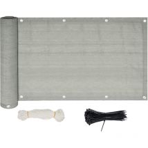 Balkonsichtschutz Balkonbespannung Sichtblende Windschutz Sichtschutznetz UV-Schutz Garten Balkonverkleidung Grau 90x600cm