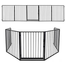Barrière de sécurité Barrière de porte Barrière pour chiots Barrière de sécurité pour enfants en métal Cheminée Barrière pour chiens - Vingo