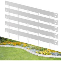 Vingo - swanew Borduras de jardín con consejos diy Cercado de césped Plata de metal galvanizado Cercado de camino Cercado de césped Plata 100x15cm 30m