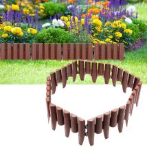 Bordure de jardin en plastique Délimitation pelouse parterre allées Palissade de jardin 10x Palissades = 5,6 m Braun - Vingo
