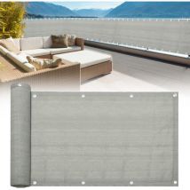 Pare-vue balcon Tissu pare-vue Paravent Filet pare-vue Protection uv Jardin Revêtement balcon Gris 75x600cm
