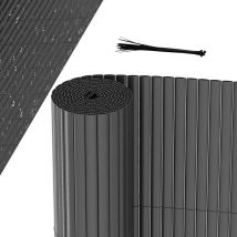 Swanew Canisse de pvc Canisse de pvc para jardín balcón terraza. Valla cortavientos para balcones Gris 180 x 500cm