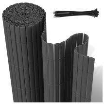 Einfeben Canisse en pvc double face,90% d'occultation,gris anthracite,H.160 cm x L.300 cm