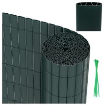 Canisse en pvc pour le jardin, Balcon clôture brise-vent, Balcon ou terrasse Double face, Occultant Cloture, Vert 80 x 400cm - Vingo