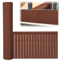 Canisse in pvc, schermo da giardino, piscine, recinzione in pvc resistente ai raggi uv Marrone 120 x 800cm - Vingo