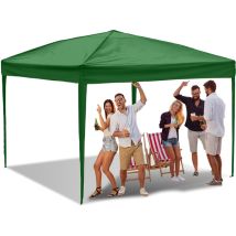 Vingo - Carpa de fiesta plegable Pérgola de jardín Protección uv para jardín, camping Carpa plegable Sin paneles laterales 3x3m Verde