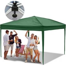 Vingo - Carpa de fiesta plegable Pérgola de jardín Protección uv para jardín, camping Sin paneles laterales 3x3m Verde