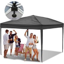 Vingo - Carpa de fiesta plegable Pérgola de jardín Protección uv para jardín, camping Sin paneles laterales 3x3m Gris