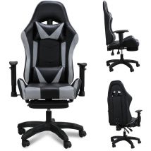 Vingo - Chaise de jeu Chaise Gaming Ergonomique Fauteuil Gamer Chaise de bureau chaise gamer Racing Chaise pivotante Réglable Noir/Gris