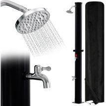 Ducha solar con ducha de pie Ducha de verano Ducha de piscina Ducha de jardín Ducha de mano 20L con protector de lluvia - Vingo