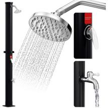 Vingo - swanew Ducha solar de jardín - rociador redondo,ducha de pie, instalación incluida, 20L, 220 cm