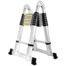 Vingo - Echelle Télescopique 2,5+2,5m Silber Échelle pliante télescopique pliable extensible Échelle droite simple charge max. 150 kg
