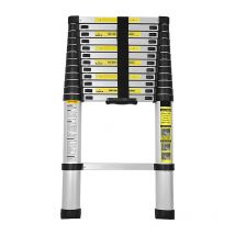Swanew Echelle Télescopique 3,8M Silber Échelle pliante télescopique pliable extensible Échelle droite simple charge max. 150 kg
