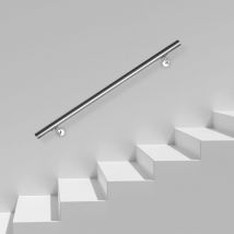 Wolketon - swanew Main courante en acier inoxydable Rampe d'escalier Support mural Rambarde Dispositif de fixation Escaliers Acier affiné 120cm