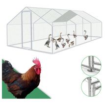 Enclos poulailler Enclos extérieur Acier galvanisé avec grillagé und Auvent cage pour animaux Poulailler pour lapin 3 x 6 x 2 m - Vingo