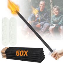 Einfeben Torches à huile 50x torches temps de combustion 90 min torches de cire torches de jardin torche cire torche professionnel
