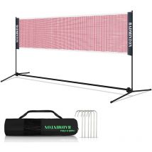 VINGO Filet de badminton Filet de tennis avec Support Pliable Acier facile à assembler pour le tennis, le badminton, le volley-ball 510cm