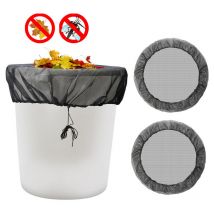 Vingo - Filet pour tonneau de pluie 4pcs housse pour tonneau 95 cm avec Réglable cordon de serrage Polyester Filet pour Baril de Pluie Noire