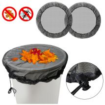 Vingo - Filet pour tonneau de pluie 2pcs housse pour tonneau 95 cm avec Réglable cordon de serrage Polyester Filet pour Baril de Pluie Noire