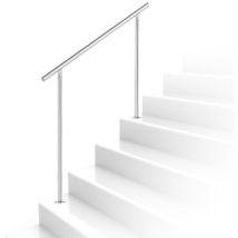 Vingo - Garde-corps de porte fenêtre Rampe d'escalier acier inoxydable main courante balustrade 160 cm 0 crossbars