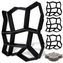 Vingo - hg 4X d.i.y Pflasterform Gehweg Betonpflaster Gießform Garten Schablone mit 9 Kammer 43 x 43 x 4cm